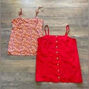 J. Crew women’s size 3X bundle of two sleeveless tunic blouses linen and viscose